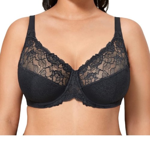 Delimira black lace - lace, minimizer