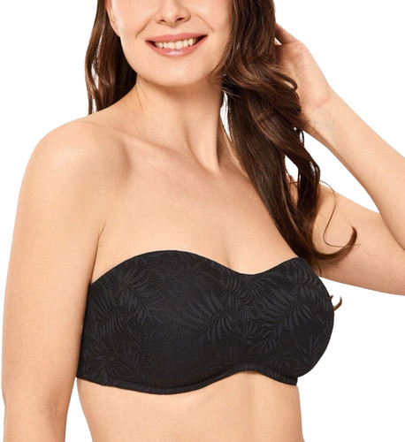 Delimira black strapless full - strapless,