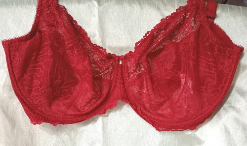 Delimira red lace bra - red, full